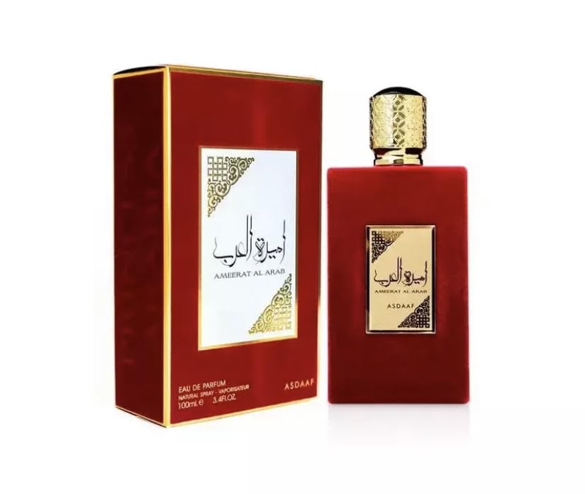 Ameerat Al Arab Eau de Parfum, Fragrância Unissex, 100ml, Vermelho