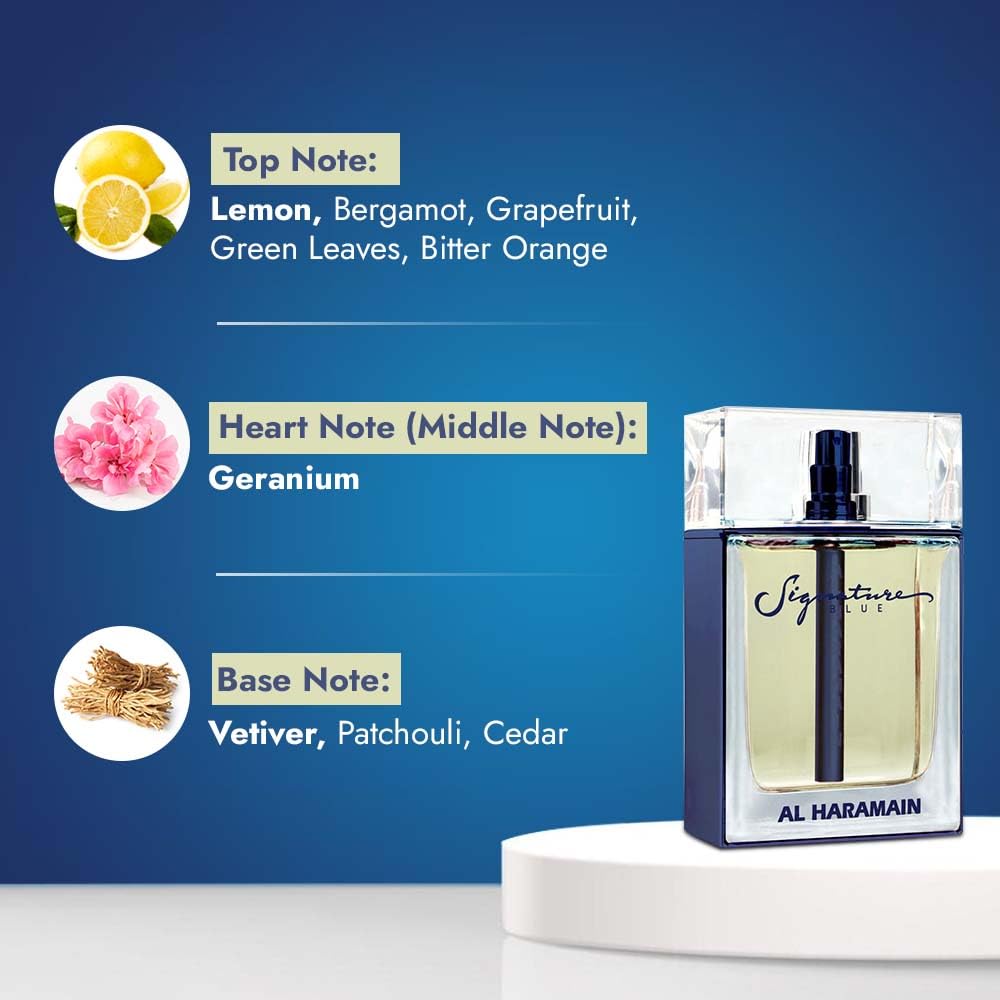 Al Haramain Signature Blue - Perfume árabe de luxo para mulheres - - Spray EDP de 100 ml