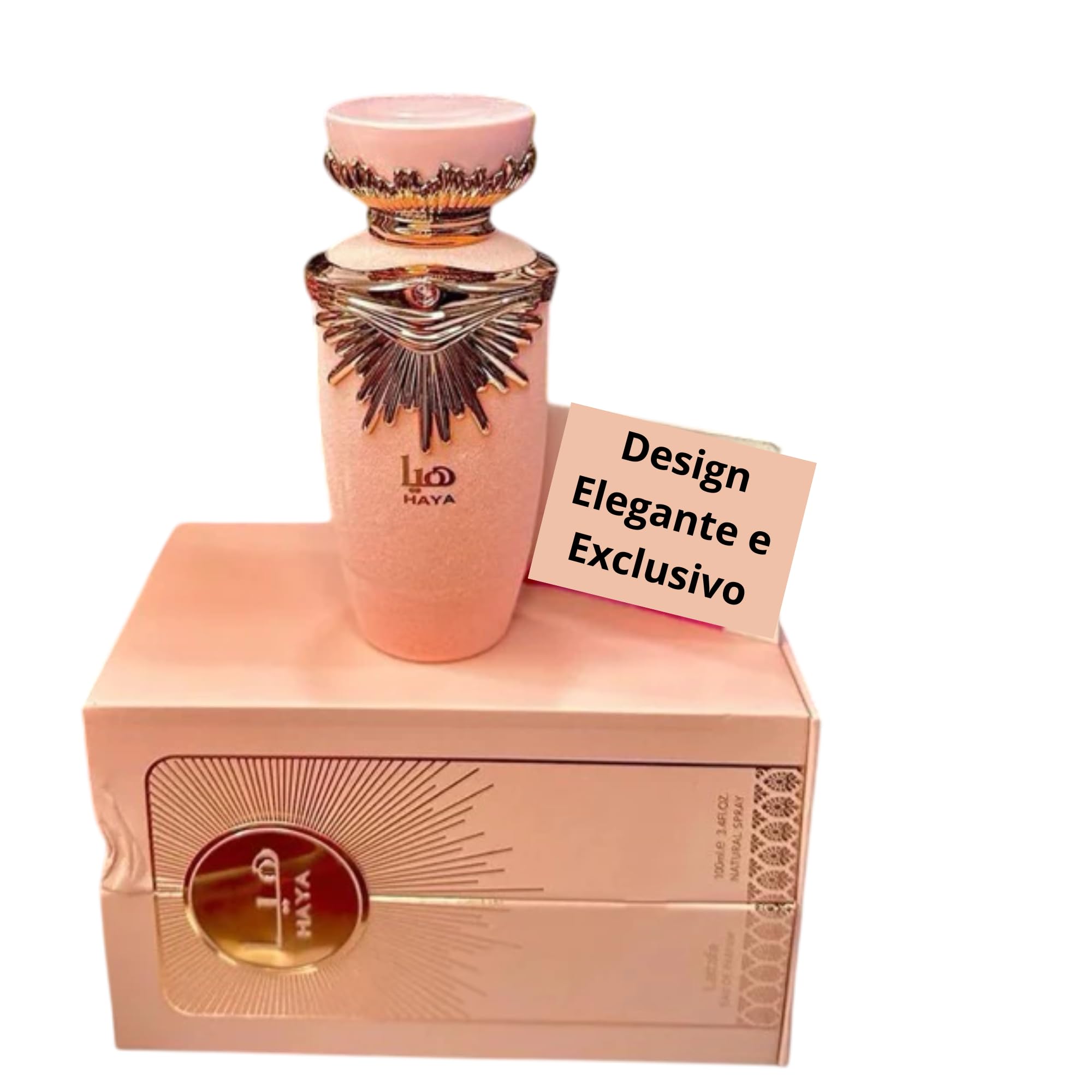 Haya Perfume Árabe Rosa Eau de Parfum Spray Para Mulheres - Fragrância Sofisticada em Frasco de 100ml